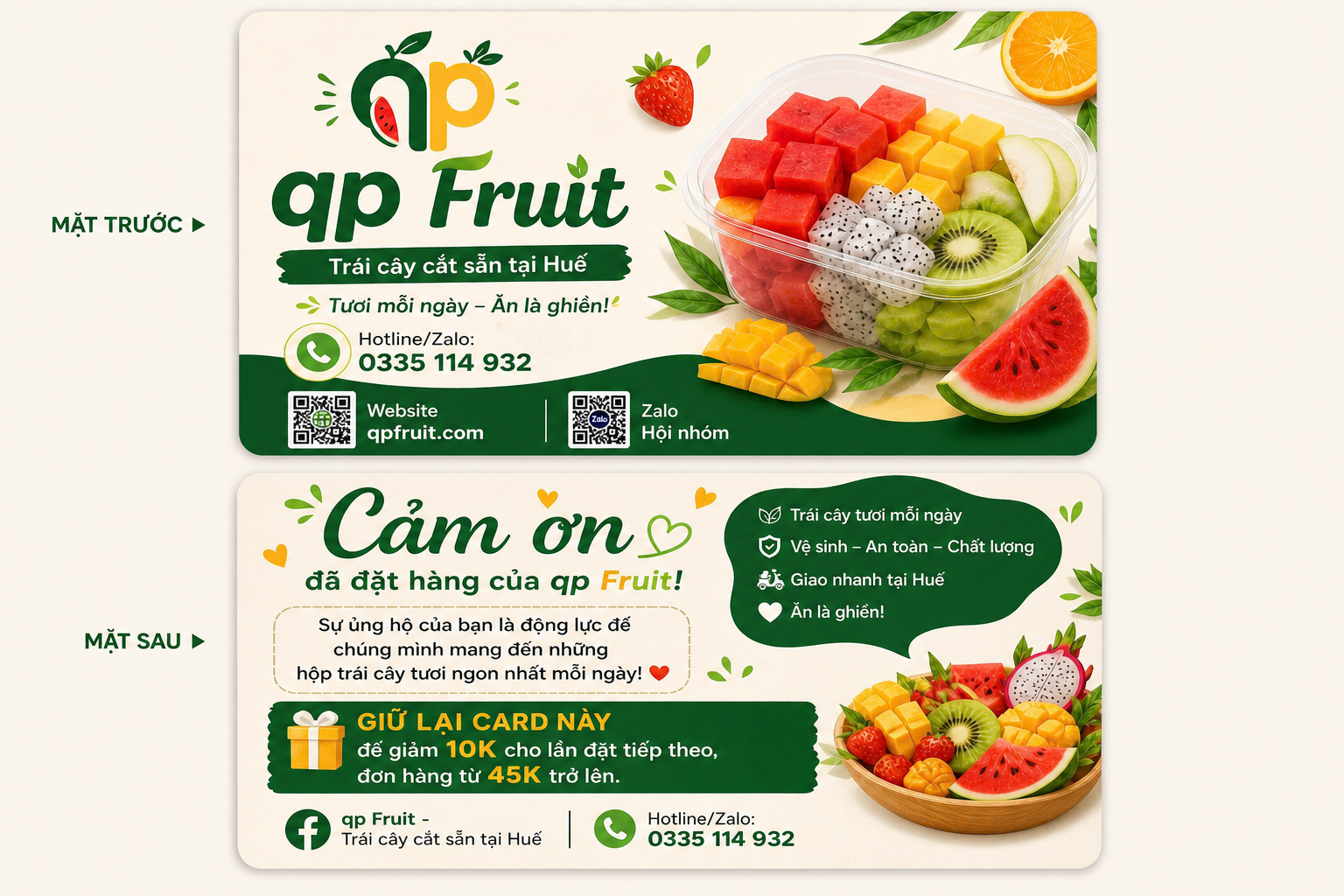 Card visit qp fruit