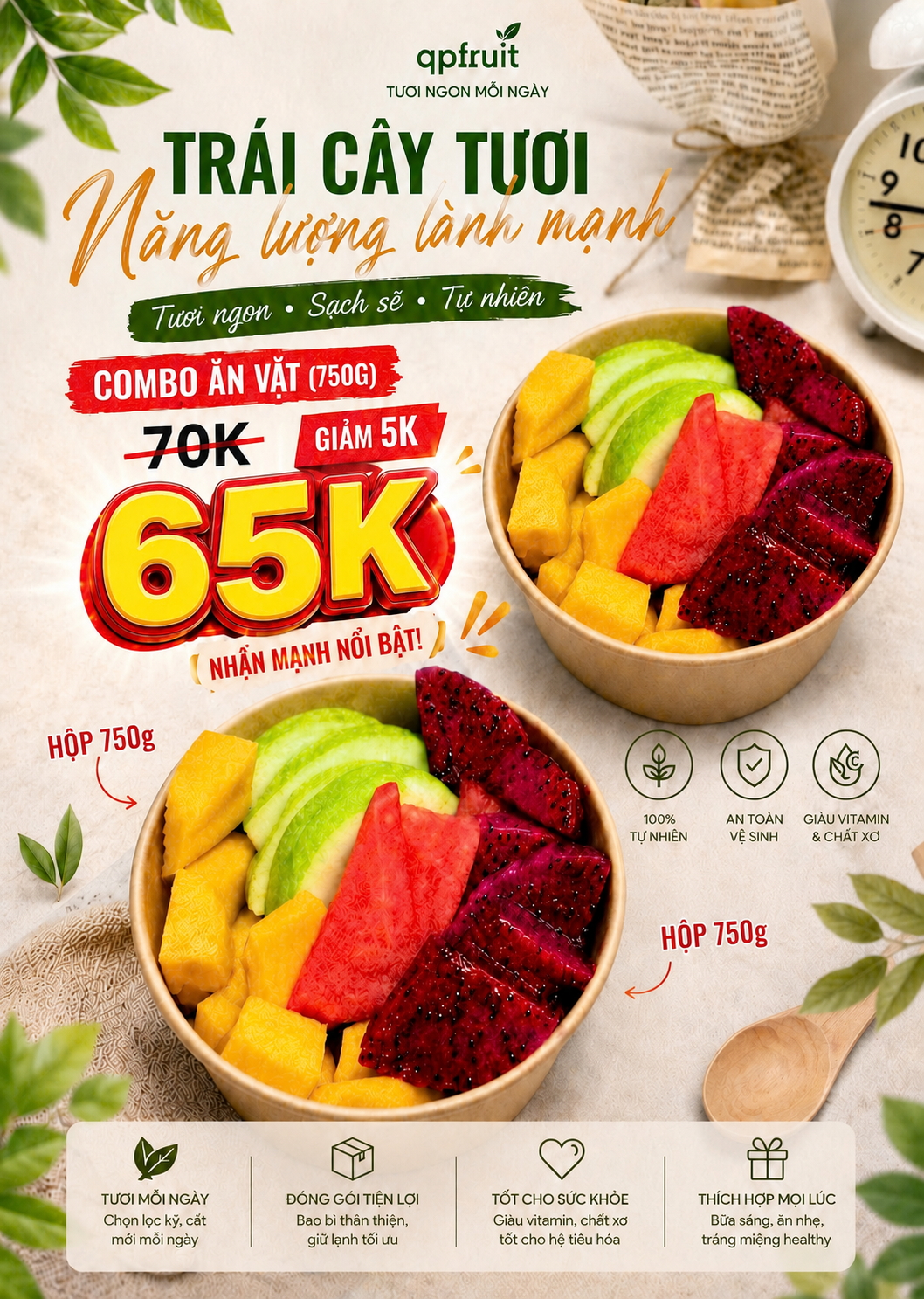 Combo ăn vặt 2 hộp 750g